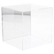 Plymor Clear Acrylic Display Case with No Base (Mirror Back), 8" x 8" x 8"