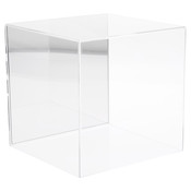 Plymor Clear Acrylic Display Case with No Base (Mirror Back), 8" x 8" x 8"
