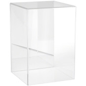 Plymor Clear Acrylic Display Case with No Base (Mirror Back), 8" W x 8" D x 12" H