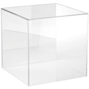 Plymor Clear Acrylic Display Case with No Base (Mirror Back), 10" x 10" x 10"