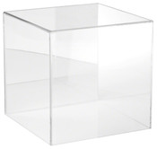 Plymor Clear Acrylic Display Case with No Base (Mirror Back), 10" x 10" x 10"