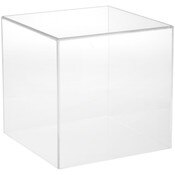 Plymor Clear Acrylic Display Case with No Base, 10" x 10" x 10"
