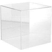 Plymor Clear Acrylic Display Case with No Base (Mirror Back), 12" x 12" x 12"