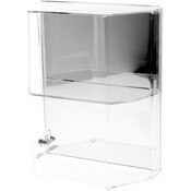 Plymor Clear Acrylic Locking Display Case with Angled Sides and Sliding Back, 1 Shelf (Mirrored), 12.75" H x 10.5" W x 5.5" D