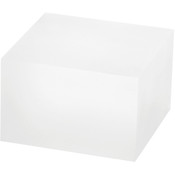 Plymor Frosted Polished Acrylic Square Display Block, 2" H x 3" W x 3" D
