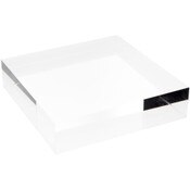 Plymor Clear Polished Acrylic Square Display Block, 2" H x 8" W x 8" D