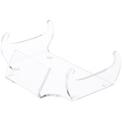 Plymor Clear Acrylic Display Rest Holder for Models, Fossils, or Knives with Label Front, 1.375" H x 4" W x 2.75" D