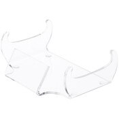 Plymor Clear Acrylic Display Rest Holder for Models, Fossils, or Knives with Label Front, 1.375" H x 4" W x 2.75" D