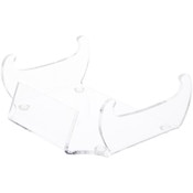 Plymor Clear Acrylic Display Rest Holder for Models, Fossils, or Knives with Label Front, 2.375" H x 6.125" W x 4.75" D