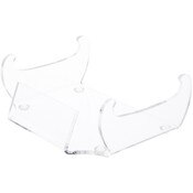 Plymor Clear Acrylic Display Rest Holder for Models, Fossils, or Knives with Label Front, 2.375" H x 6.125" W x 4.75" D