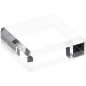 Plymor Clear Polished Acrylic Square Beveled Display Base, 3" W x 3" D x 1" H