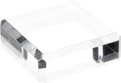 Plymor Clear Polished Acrylic Square Beveled Display Base, 3" W x 3" D x 1" H