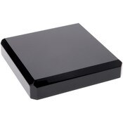 Plymor Black Polished Acrylic Square Beveled Display Base, 5" W x 5" D x 1" H