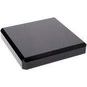 Plymor Black Polished Acrylic Square Beveled Display Base, 6" W x 6" D x 1" H
