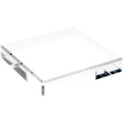 Plymor Clear Polished Acrylic Square Beveled Display Base, 6" W x 6" D x 1" H