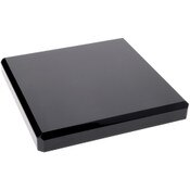 Plymor Black Polished Acrylic Square Beveled Display Base, 8" W x 8" D x 1" H