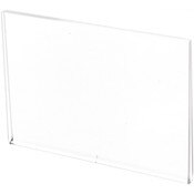 Plymor Clear Acrylic Folder-Style Sign Display Holder / Protector, 5" W x 3.5" H