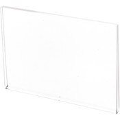 Plymor Clear Acrylic Folder-Style Sign Display Holder / Protector, 5" W x 3.5" H