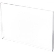 Plymor Clear Acrylic Folder-Style Sign Display Holder / Postcard Protector, 6" W x 4" H
