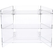 Plymor Clear Acrylic Portable Folding 3-Shelf Display, 11.25" H x 14.5" W x 6.625" D