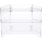 Plymor Clear Acrylic Portable Folding 3-Shelf Display, 11.25" H x 14.5" W x 6.625" D