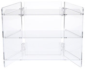 Plymor Clear Acrylic Portable Folding 3-Shelf Display, 11.25" H x 14.5" W x 6.625" D