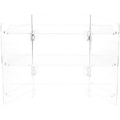Plymor Clear Acrylic Portable Folding 3-Shelf Display, 14" H x 18" W x 8.25" D
