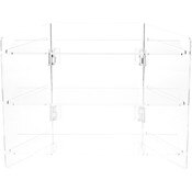 Plymor Clear Acrylic Portable Folding 3-Shelf Display, 14" H x 18" W x 8.25" D