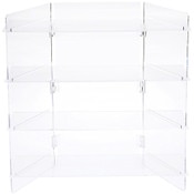 Plymor Clear Acrylic Portable Folding 4-Shelf Display, 24" H x 24" W x 10.25" D