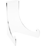 Plymor Clear Acrylic Flat Back Easel with Deep Support Ledges, 7.5" H x 6.375" W x 6.25" D