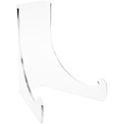Plymor Clear Acrylic Flat Back Easel with Deep Support Ledges, 7.5" H x 6.375" W x 6.25" D