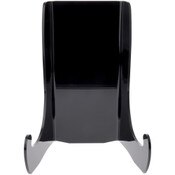Plymor Black Acrylic Flat Back Easel With Shallow Support Ledges, 12" H x 8.25" W x 6.75" D