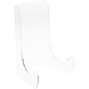 Plymor Clear Acrylic Flat Back Easel with Shallow Support Ledges, 12" H x 8.25" W x 6.75" D