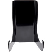 Plymor Black Acrylic Flat Back Easel With Shallow Support Ledges, 7.5" H x 5.375" W x 4.25" D