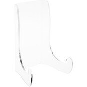 Plymor Clear Acrylic Flat Back Easel with Shallow Support Ledges, 7.5" H x 5.375" W x 4.25" D