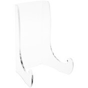Plymor Clear Acrylic Flat Back Easel with Shallow Support Ledges, 7.5" H x 5.375" W x 4.25" D