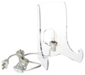 Plymor Clear Acrylic Lighted Flat Back Easel With Shallow Support Ledges, 7.5" H x 5.375" W x 4.25" D