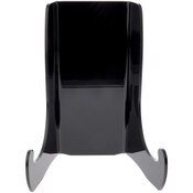 Plymor Black Acrylic Flat Back Easel With Shallow Support Ledges, 9" H x 6.75" W x 5.25" D