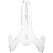 Plymor Clear Acrylic Adjustable Folding Display Easel, 12" H x 8" D (For 18" Plates)