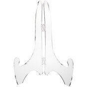 Plymor Clear Acrylic Adjustable Folding Display Easel, 12" H x 8" D (For 18" Plates)