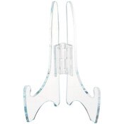Plymor Clear Acrylic Adjustable Folding Display Easel, 4" H x 2.875" D (For 6" - 7" Plates)