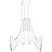 Plymor Clear Acrylic Adjustable Folding Display Easel, 4" H x 2.875" D (For 6" - 7" Plates)