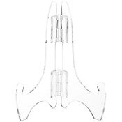 Plymor Clear Acrylic Adjustable Folding Display Easel, 6" H x 4" D (For 9" Plates)
