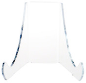 Plymor Clear Acrylic Flat Back Easel with Rounded Support Ledges, 4.5" H x 5.25" W x 4.5" D