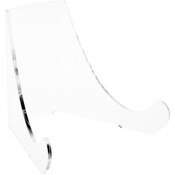 Plymor Clear Acrylic Flat Back Easel with Rounded Support Ledges, 6" H x 7.25" W x 6" D