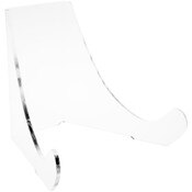 Plymor Clear Acrylic Flat Back Easel with Rounded Support Ledges, 8" H x 9.75" W x 8.25" D