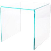 Plymor Clear Acrylic "Green Glass-Look Beveled Edge" Display Riser 10" x 10" x 10" (1/4" thick)