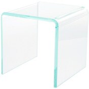 Plymor Clear Acrylic "Green Glass-Look Beveled Edge" Display Riser, 5" x 5" x 5" (1/4" thick)