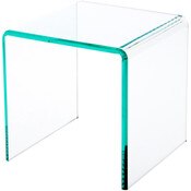 Plymor Clear Acrylic "Green Glass-Look Beveled Edge" Display Riser, 6" x 6" x 6" (1/4" thick)