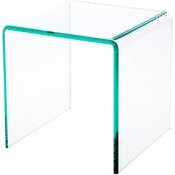 Plymor Clear Acrylic "Green Glass-Look Beveled Edge" Display Riser, 7" x 7" x 7" (1/4" thick)